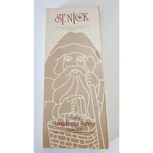 Vtg Longaberger Pottery St Nick Santa 10"Christmas Cookie Choclate Mold 1993 NIB